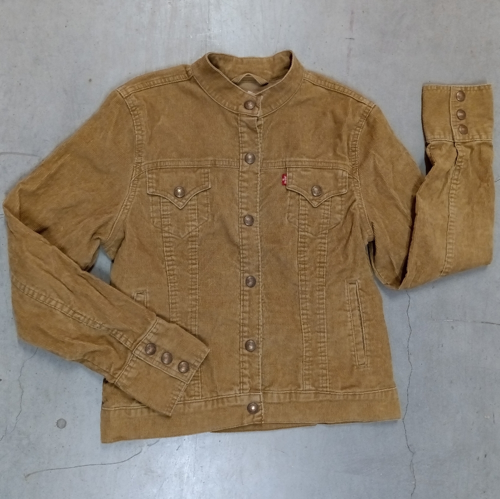 Levi's Vintage Distressed Corduroy Moto Stand Collar Western Style Jacket